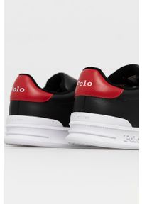 Polo Ralph Lauren Buty skórzane kolor czarny. Nosek buta: okrągły. Zapięcie: sznurówki. Kolor: czarny. Materiał: skóra