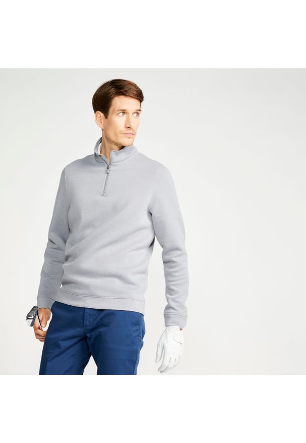 INESIS - Bluza do golfa męska Inesis MW500. Typ kołnierza: golf. Kolor: szary. Materiał: materiał, lyocell, poliester, elastan. Sport: golf