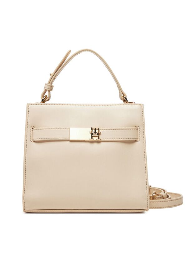 TOMMY HILFIGER - Tommy Hilfiger Torebka Heritage Mini Satchel AW0AW17405 Écru. Materiał: skórzane