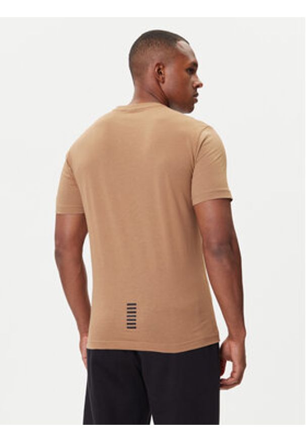 EA7 Emporio Armani T-Shirt 8NPT25 PJVPZ U6171 Beżowy Regular Fit. Kolor: beżowy. Materiał: bawełna