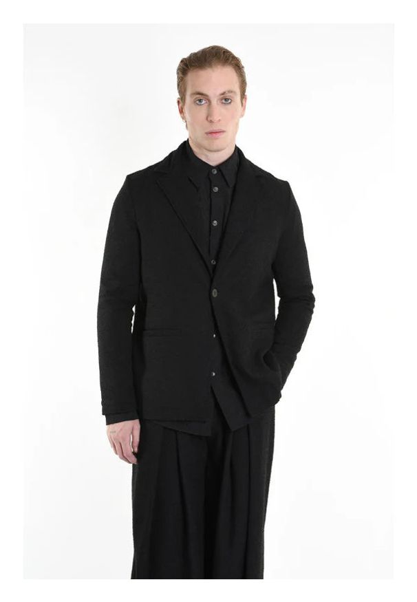 La Haine Inside Us Marynarka | B M1133 | Mężczyzna | Czarny. Okazja: na spotkanie biznesowe. Kolor: czarny. Materiał: poliester, poliamid, bawełna, wełna, wiskoza. Styl: biznesowy