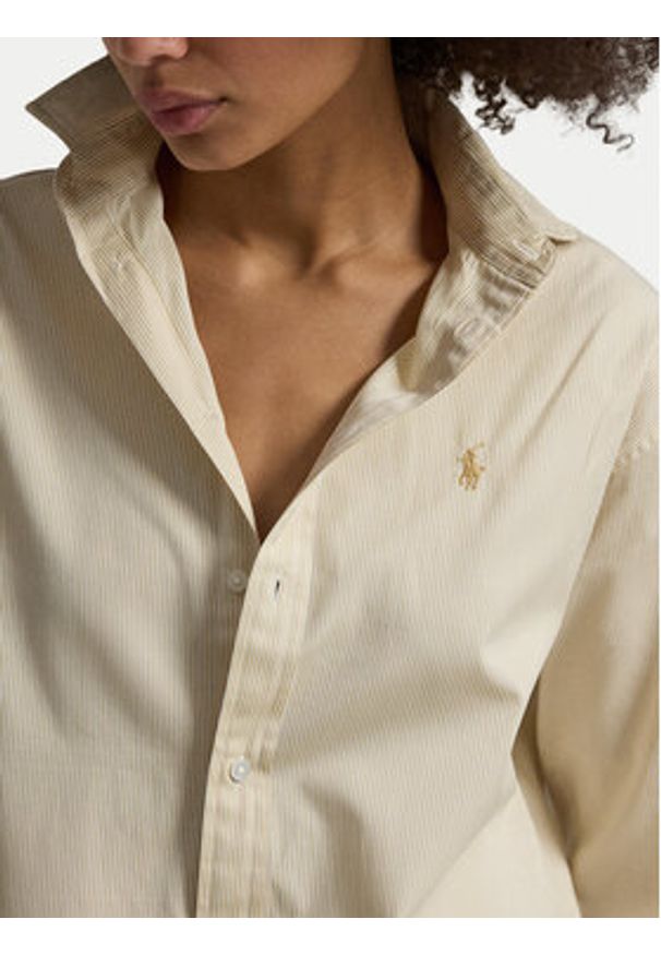 Polo Ralph Lauren Koszula 211910743505 Beżowy Regular Fit. Typ kołnierza: polo. Kolor: beżowy. Materiał: bawełna