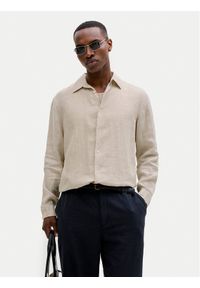 Jack & Jones Koszula Lawrence 12293563 Beżowy jasny Regular Fit. Kolor: beżowy. Materiał: len #1