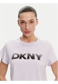 DKNY T-Shirt DP4T1035 Fioletowy Regular Fit. Kolor: fioletowy. Materiał: bawełna #4