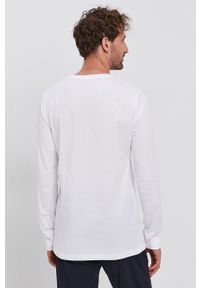 Trussardi Jeans - Trussardi - Longsleeve bawełniany. Kolor: biały. Materiał: bawełna. Długość rękawa: długi rękaw. Wzór: gładki #2