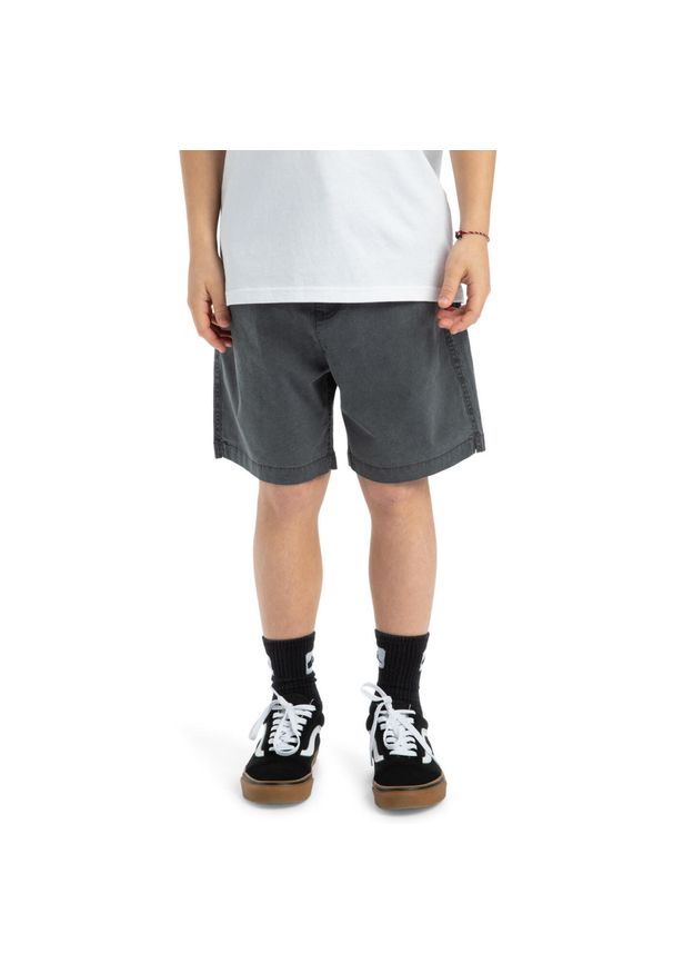 Quiksilver - Spodenki z elastyczną talią dla Chłopcy TAXER YOUTH 15". Kolor: brązowy, zielony, wielokolorowy. Materiał: bawełna, elastan, materiał. Długość: krótkie. Sezon: lato