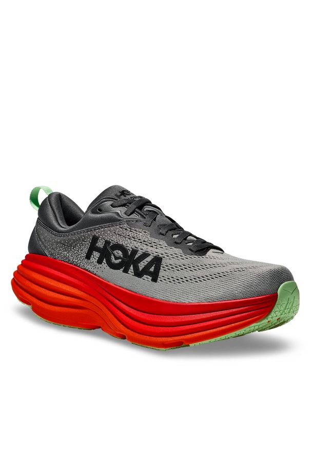 HOKA - Buty Hoka Bondi 8 1123202 Castlerock / Flame CFLM. Kolor: szary. Materiał: materiał