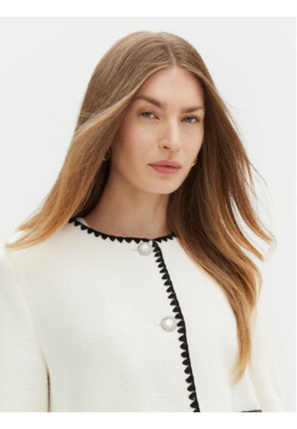 Guess Kardigan W5RN20 WGVQ2 Écru Regular Fit. Materiał: syntetyk