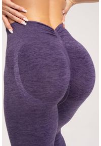 GYM GLAMOUR - Legginsy fitness damskie Gym Glamour seamless deep push up. Kolor: fioletowy. Sport: fitness