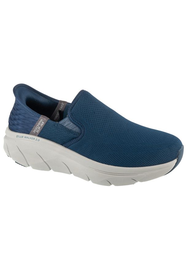 skechers - Buty sportowe Sneakersy męskie, Slip-ins: D'Lux Walker 2.0 - Reeler. Kolor: niebieski. Sport: turystyka piesza