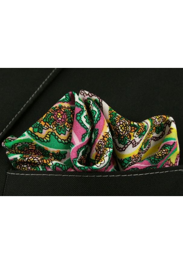 Wielokolorowa poszetka EM Men's Accessories w kolorowe wzory
