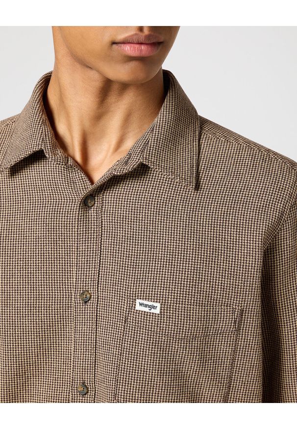 Wrangler - WRANGLER MĘSKA KOSZULA 1 PKT FLANNEL SHIRT Gingerbread 112357219 W564014345