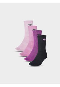 4f - 4F Skarpetki casual za kostkę (4-pack) dziewczęce - multikolor 32-34. Kolor: wielokolorowy. Materiał: bawełna, włókno, materiał, poliamid