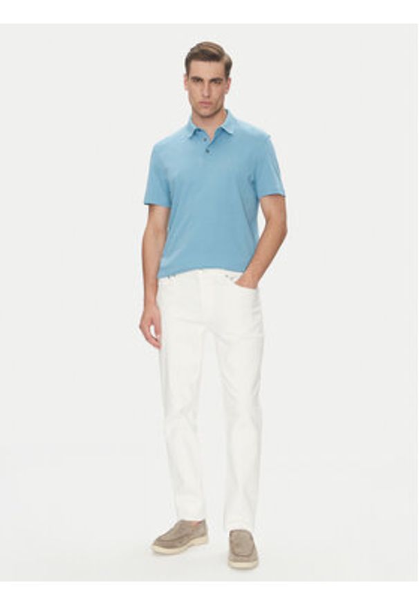 Calvin Klein Polo Supima LV04LB276G Niebieski Regular Fit. Typ kołnierza: polo. Kolor: niebieski. Materiał: bawełna