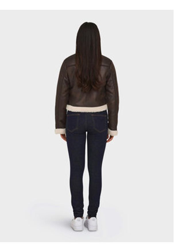 only - ONLY Kurtka z imitacji skóry Betty 15324138 Brązowy Regular Fit. Kolor: brązowy. Materiał: skóra