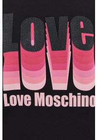 Love Moschino bluza damska kolor czarny z aplikacją. Kolor: czarny. Wzór: aplikacja