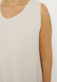 Born2be - Jasnobeżowa Rozkloszowana Sukienka z Bawełną Nairilo. Okazja: na spacer. Kolor: beżowy. Materiał: bawełna. Sezon: lato. Styl: elegancki, klasyczny #4