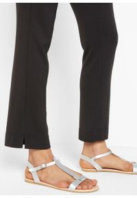 Spodnie slacks ze stretchem Straight Fit bonprix czarny. Kolor: czarny. Materiał: materiał. Długość: krótkie #5