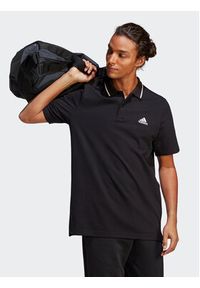 Adidas - adidas Polo Essentials IC9314 Czarny Regular Fit. Typ kołnierza: polo. Kolor: czarny. Materiał: bawełna #4