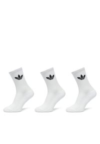 Adidas - adidas Zestaw 3 par wysokich skarpet unisex Trefoil Cushion IJ5616 Biały. Kolor: biały. Materiał: bawełna, materiał