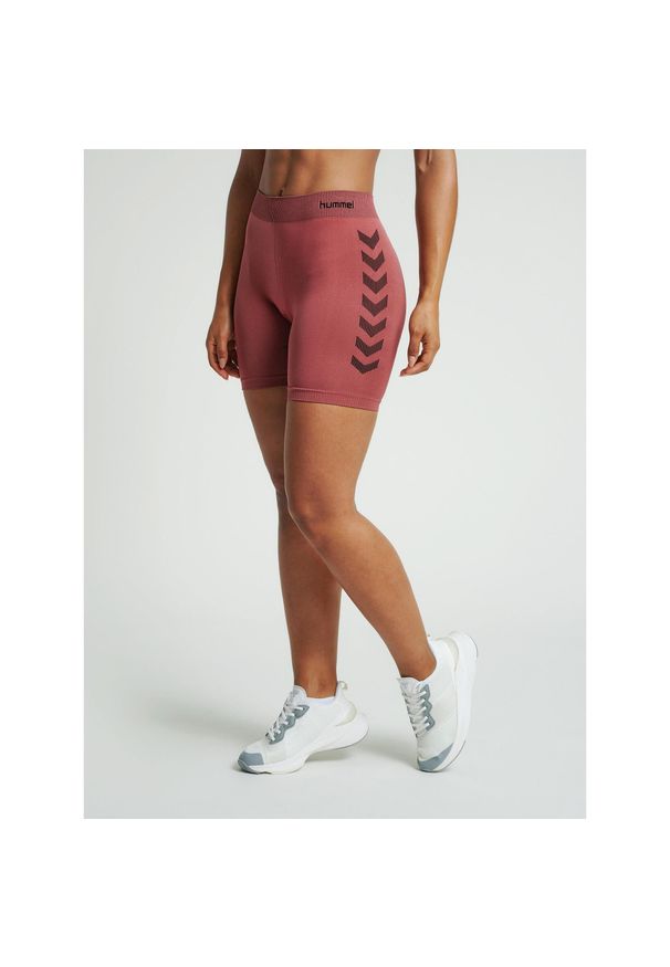 Damskie Spodenki treningowe kompresyjne Hummel hmlfirst. Kolor: czerwony, wielokolorowy, czarny. Sport: fitness