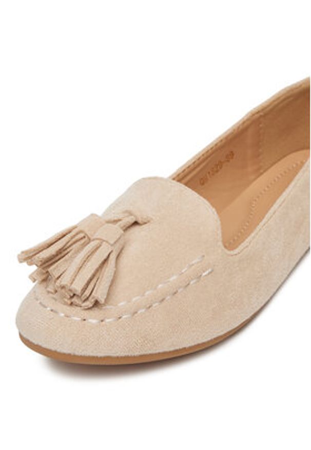 DeeZee Loafersy QH1829-89 Beżowy. Kolor: beżowy. Materiał: materiał