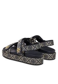 Tory Burch Sandały T Monogram Kira Sport 155154 Szary. Kolor: szary. Materiał: materiał. Styl: sportowy