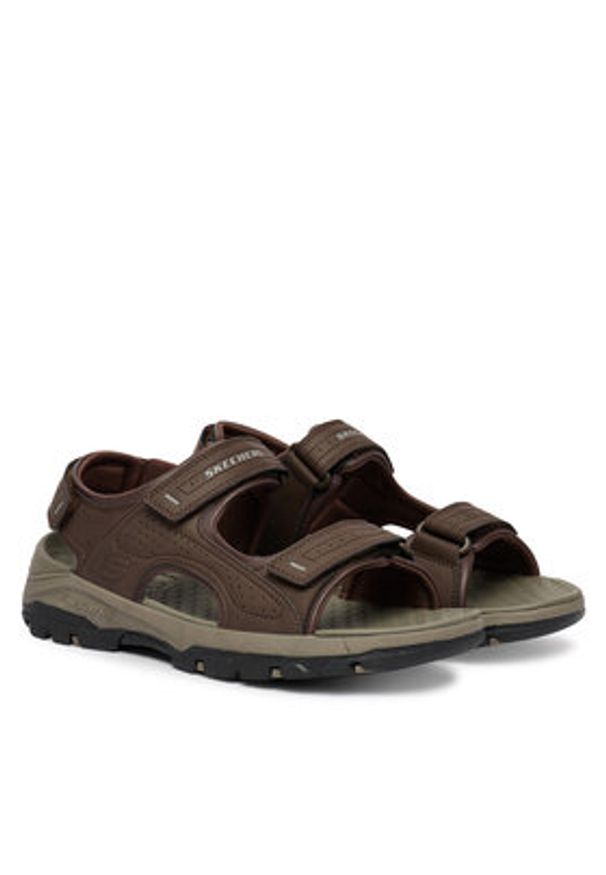 skechers - Skechers Sandały Tresmen - Garo 204105/CHOC Brązowy. Kolor: brązowy. Materiał: skóra