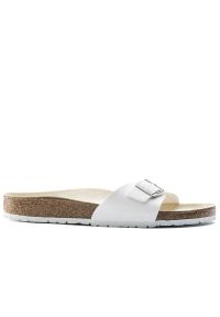 Klapki Birkenstock Madrid 40733 - białe. Kolor: biały. Materiał: skóra, welur, materiał