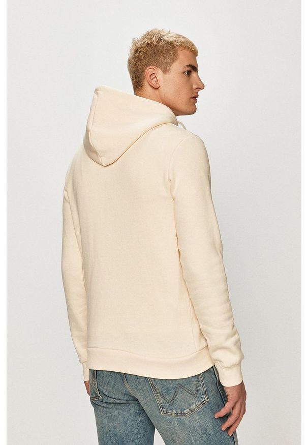Jack & Jones - Bluza. Okazja: na co dzień. Typ kołnierza: kaptur. Kolor: beżowy. Materiał: bawełna. Wzór: nadruk. Styl: casual