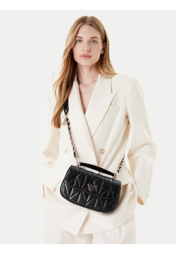 Guess Torebka Aldina HWGG96 63200 Czarny. Kolor: czarny. Materiał: skórzane