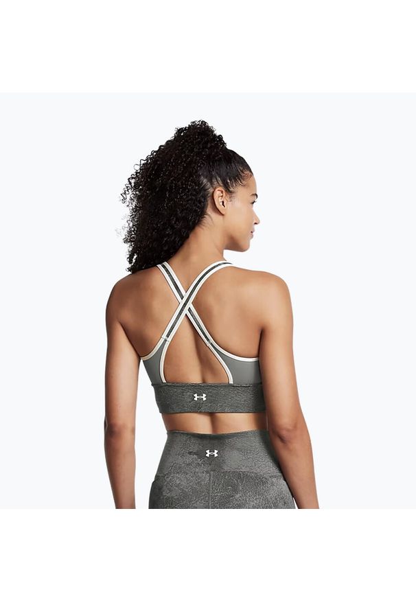 Biustonosz treningowy Under Armour Project Rock Infinity Let's Go. Kolor: zielony. Sport: fitness