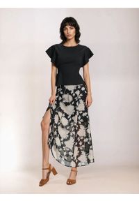 Sinsay - Spódnica midi w kwiaty - wielobarwny. Wzór: kwiaty #1