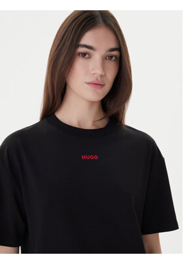 Hugo T-Shirt 50490593 Czarny Relaxed Fit. Kolor: czarny. Materiał: bawełna