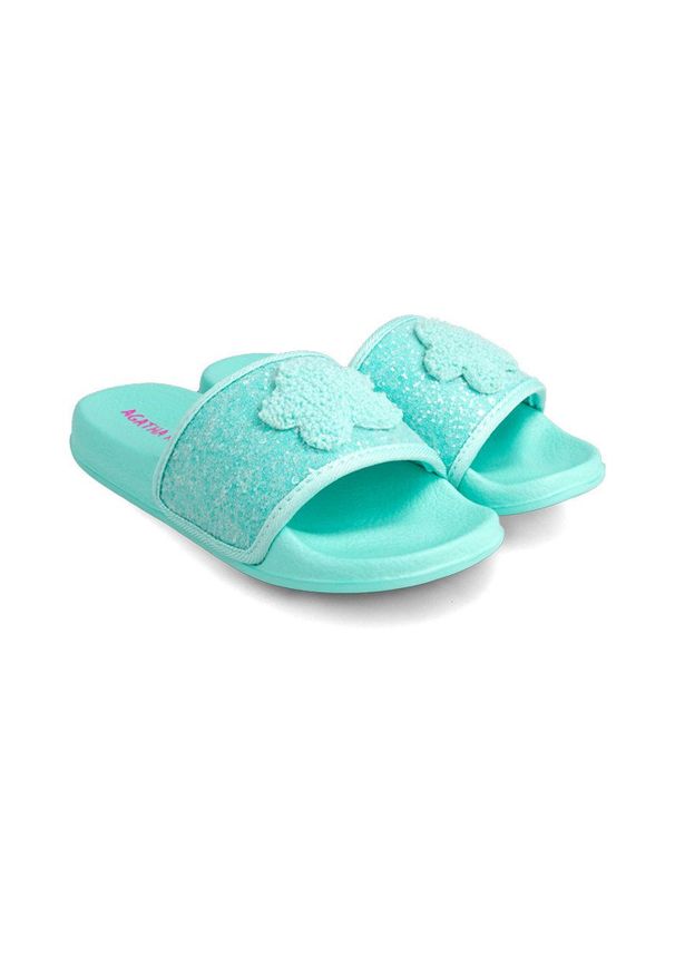 Agatha Ruiz de la Prada klapki dziecięce kolor turkusowy. Kolor: turkusowy. Materiał: guma