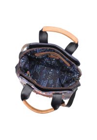 Granatowa Torebka Damska Glamour Kuferek Anekke. Kolor: niebieski. Wzór: kolorowy. Materiał: skórzane. Styl: glamour #6