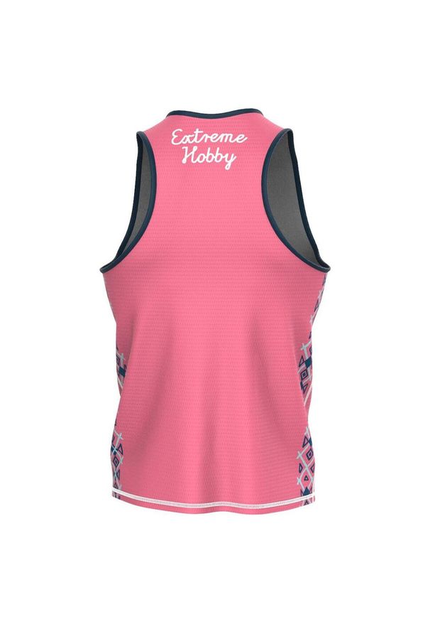 Koszulka sportowa bez rękawów męska Tank top EXTREME HOBBY TROPIC. Kolor: różowy. Materiał: poliester, elastan. Długość rękawa: bez rękawów. Styl: sportowy