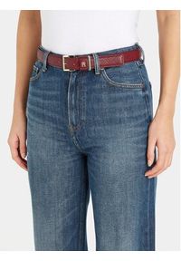 TOMMY HILFIGER - Tommy Hilfiger Pasek Damski Th Casual Mono 3.0 AW0AW15382 Czerwony. Kolor: czerwony. Materiał: skóra #3