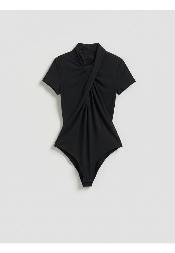 Reserved - Body z modalem - czarny. Kolor: czarny. Materiał: dzianina