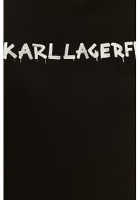 Karl Lagerfeld - Bluza bawełniana. Typ kołnierza: bez kaptura. Kolor: czarny. Materiał: bawełna. Długość rękawa: długi rękaw. Długość: długie. Wzór: nadruk. Styl: klasyczny #4