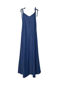Pieces Sukienka jeansowa Tenim 17157940 Granatowy Loose Fit. Kolor: niebieski. Materiał: bawełna #7