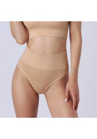 Intica - Stringi modelujące z wysokim stanem elastyczne na co dzień Maiu. Stan: podwyższony. Kolor: brązowy. Materiał: tkanina, materiał #11