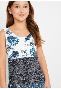 bonprix - Długa sukienka z dżerseju z czystej bawełny organicznej. Kolor: biały. Materiał: jersey, bawełna. Długość rękawa: na ramiączkach. Wzór: nadruk, kwiaty. Sezon: lato. Długość: maxi #3