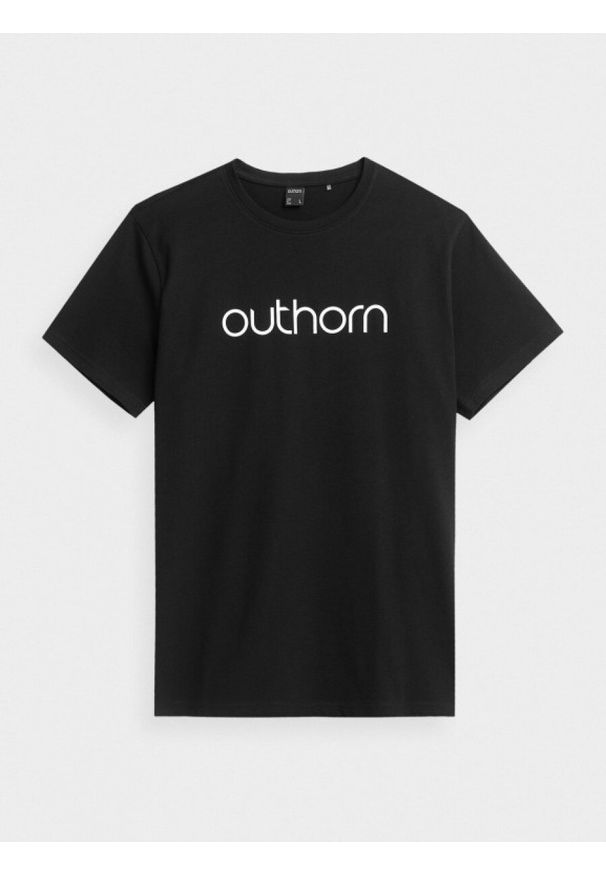 outhorn - T-shirt z nadrukiem męski. Materiał: bawełna, jersey, materiał. Wzór: nadruk