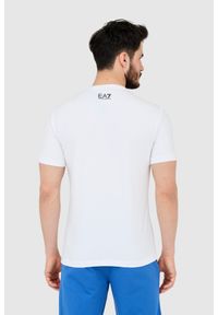 EA7 Emporio Armani - EA7 T-shirt męski biały z dużym czarnym logo, Rozmiar XXL. Kolor: biały #6