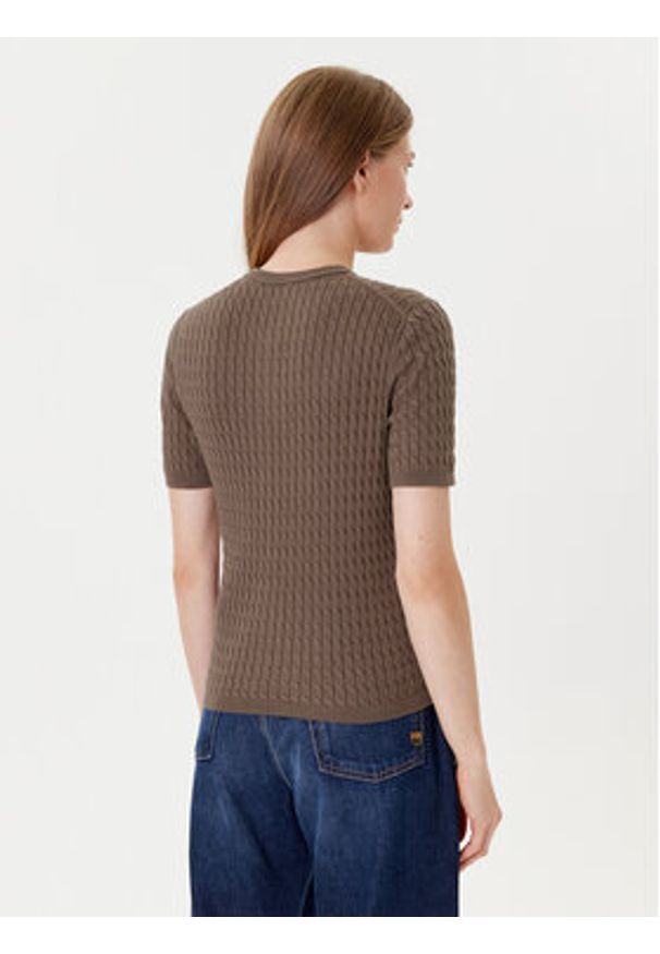 TOMMY HILFIGER - Tommy Hilfiger Kardigan WW0WW45707 Brązowy Slim Fit. Kolor: brązowy. Materiał: bawełna
