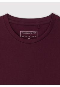 Pako Lorente - PAKO LORENTE – Bawełniany bordowy t-shirt z okrągłym dekoltem. Okazja: na co dzień. Kolor: czerwony, niebieski, żółty. Materiał: bawełna. Styl: casual #10