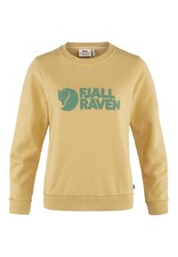 Fjällräven - Bluza bawełniana damska Fjallraven Logo Sweater. Kolor: żółty. Materiał: bawełna