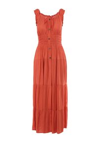 Born2be - Czerwona Sukienka Abill. Kolor: czerwony. Długość rękawa: bez rękawów. Sezon: lato. Styl: boho, wakacyjny. Długość: maxi #6