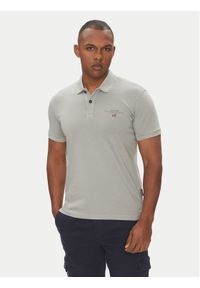 Napapijri Polo Elbas NP0A4GB4 Szary Regular Fit. Typ kołnierza: polo. Kolor: szary. Materiał: bawełna #1